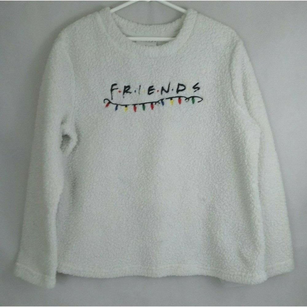 Friends TV Series Women's Fuzzy Christmas Pajama Sweater Size Medium 8/10